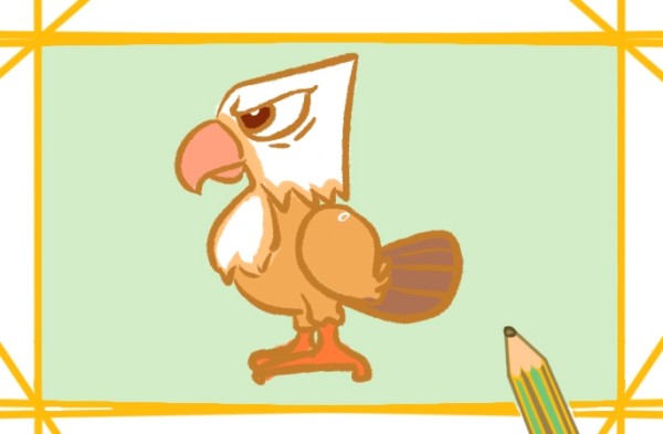 Simple drawing of vicious cartoon eagle