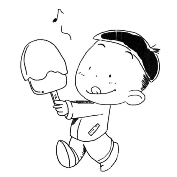 little boy eating ice cream