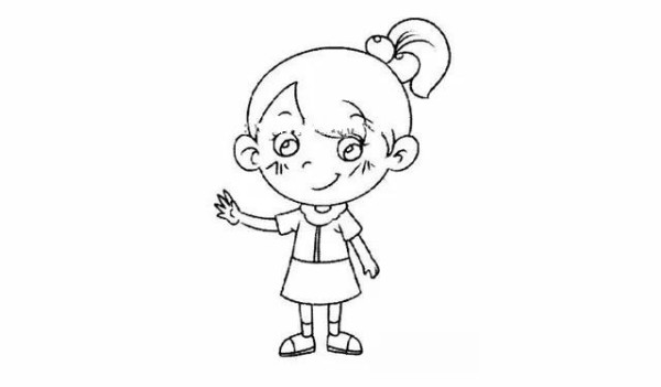 Simple drawing of a girl with ponytail