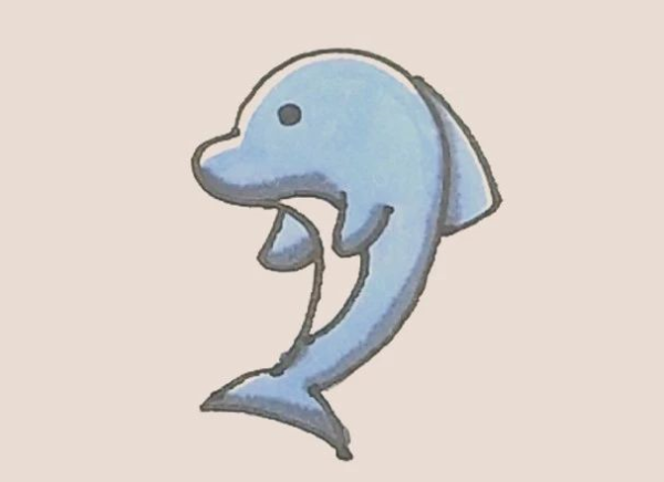 Simple drawing of dolphin