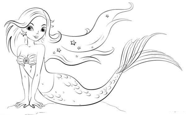 How to Draw a Cartoon Mermaid