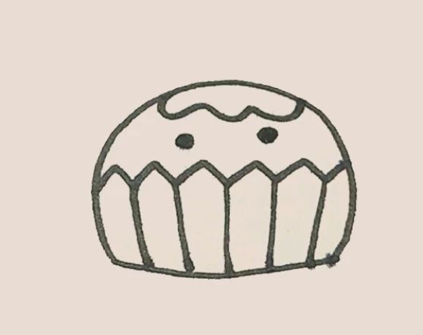 Simple drawing of cup cake