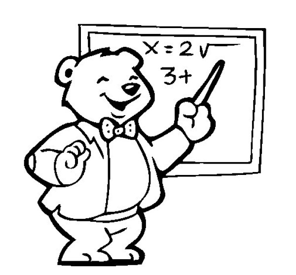 Simple strokes of teacher bear