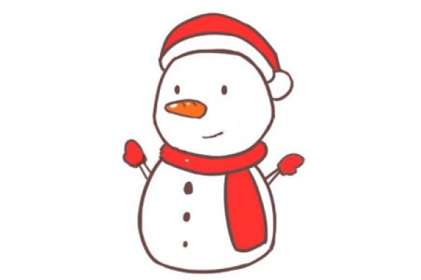 Cute Christmas Snowman Simple Drawing Tutorial