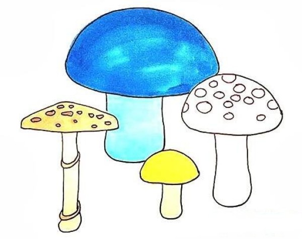 How to draw beautiful mushrooms with color