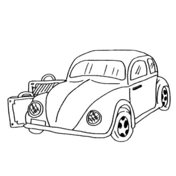 Shiny car simple drawing