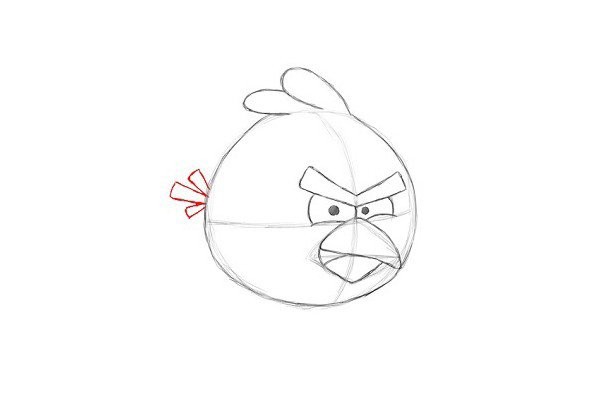 How to draw red angry birds