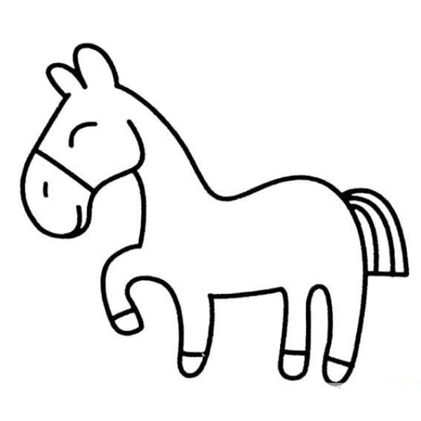 A complete collection of simple animal drawings. How to draw a pony for young children.