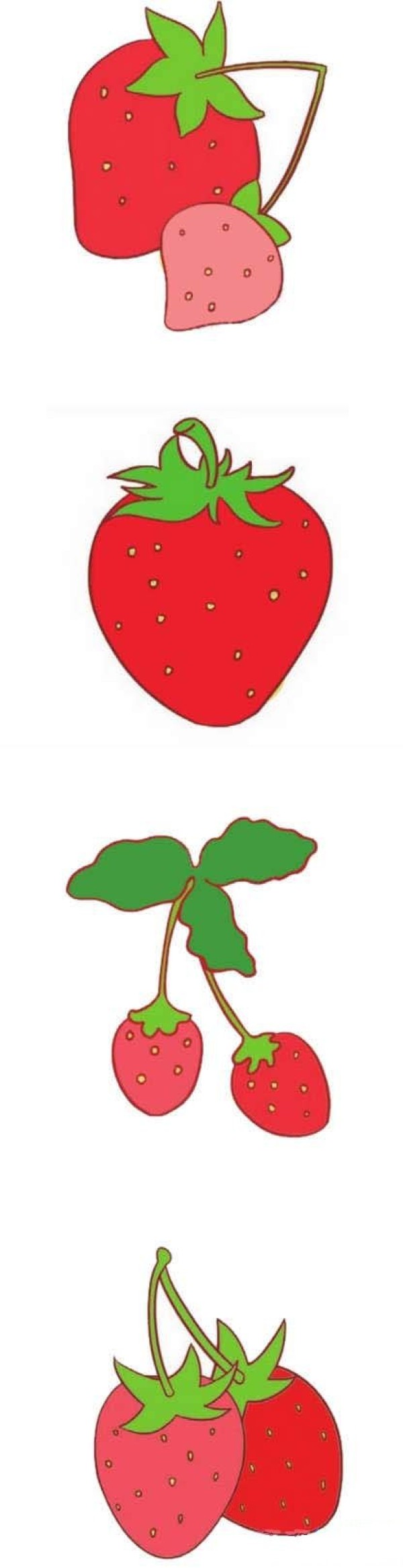 How to draw beautiful red strawberries