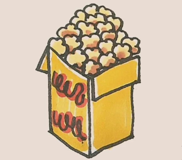 Simple drawing of popcorn