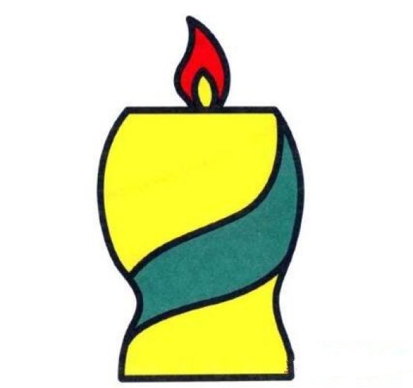 Beautiful simple drawing of colored candles