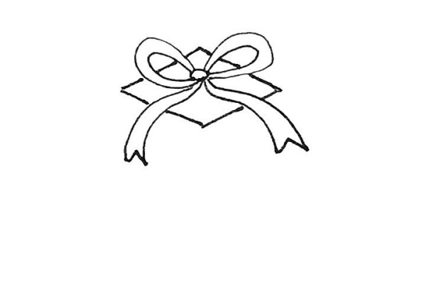 How to draw a Christmas gift box