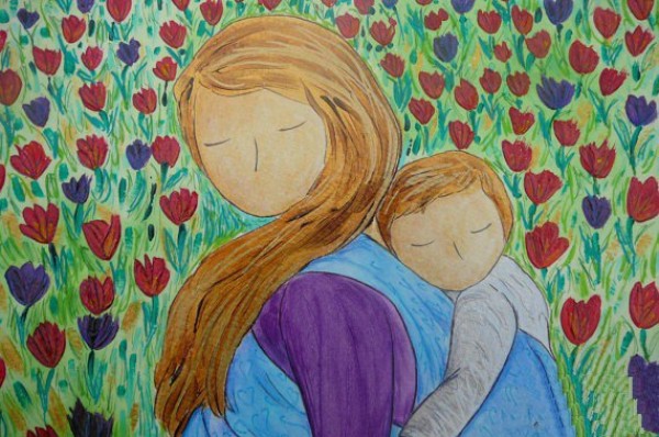 Appreciation of the first prize-winning painting about Mother’s Day by me and my dear mother