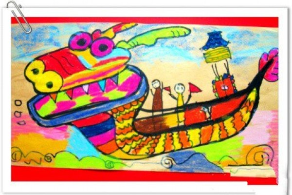 Festival themed childrens drawing-Happy Dragon Boat Festival