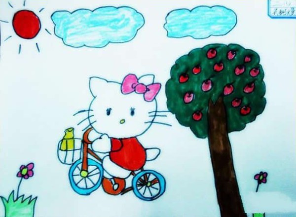 Childrens cartoon kitty cat goes on an outing