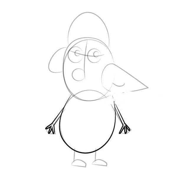 Peppa Pig and Penguin Pos simple drawing