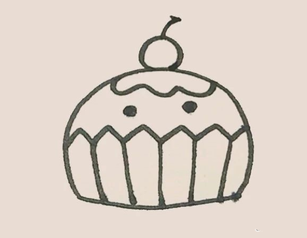 Simple drawing of cup cake