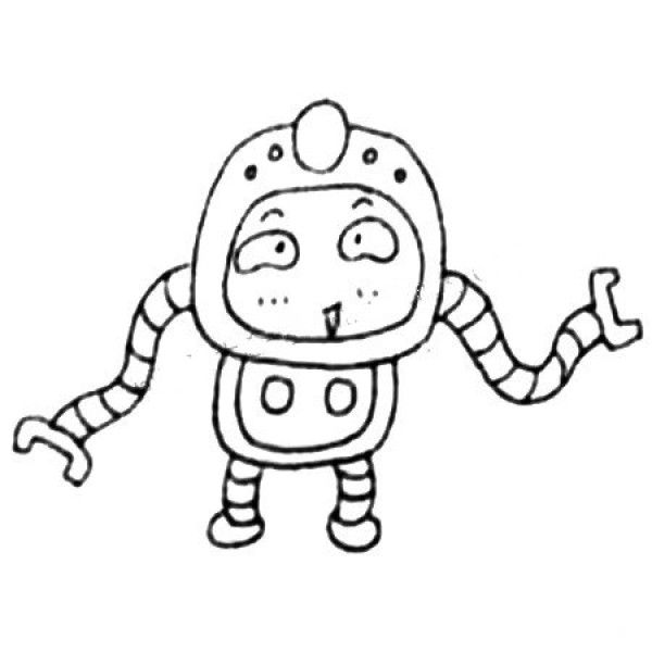 Simple drawing of an earthling disguised as an alien