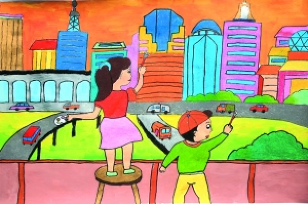 Childrens drawings to celebrate National Day-National Day joys