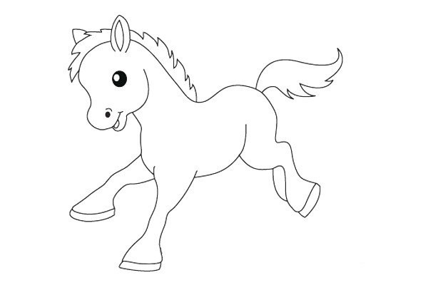 Simple drawing tutorial of drawing a cute pony