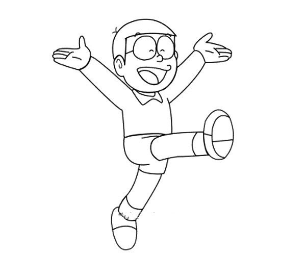 Doraemon animation character Nobita simple drawing