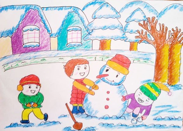 Childrens winter paintings