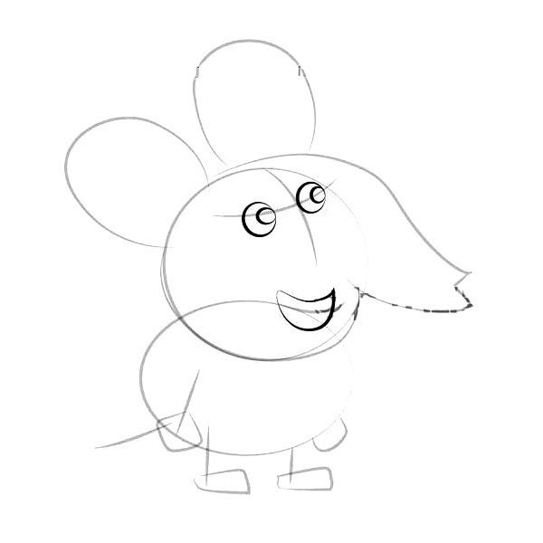 Peppa Pig and Edmond the Elephant Simple Drawing