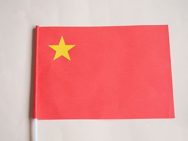 Handmade five-star red flag production