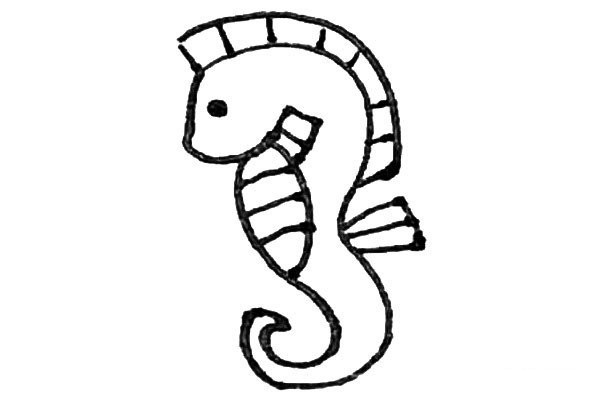 Children learn to draw seahorses easily