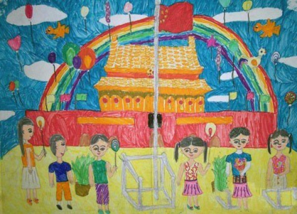 2016 Childrens Paintings to Welcome the National Day-Joyful National Day