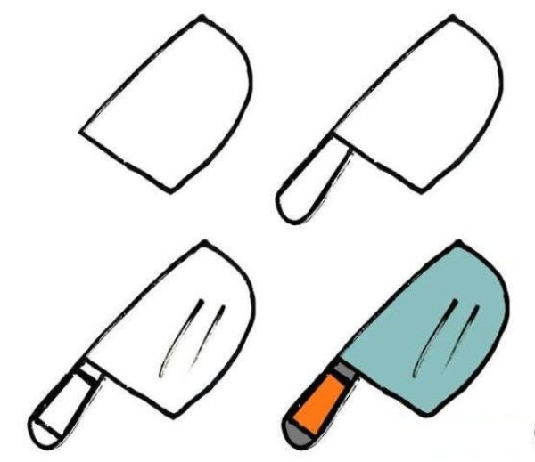 How to draw a simple and beautiful kitchen knife