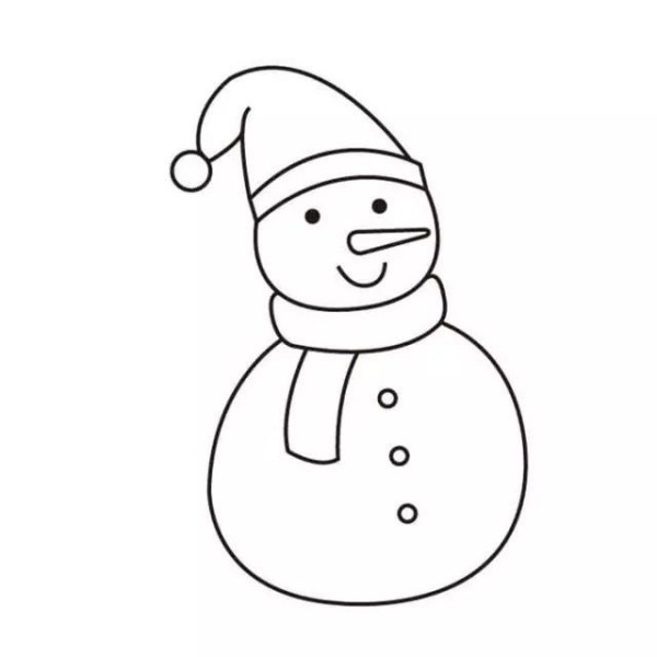 Step by step tutorial on how to draw a snowman