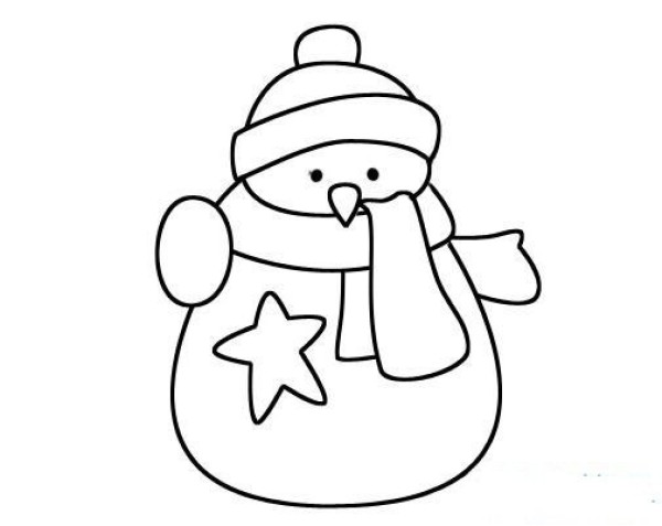 How to draw a cute little snowman