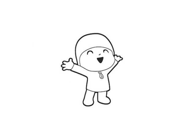 Four super simple simple drawings of little boys