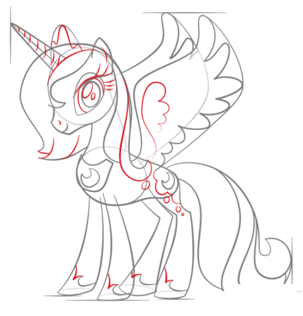 How to draw Moon Princess from My Little Pony