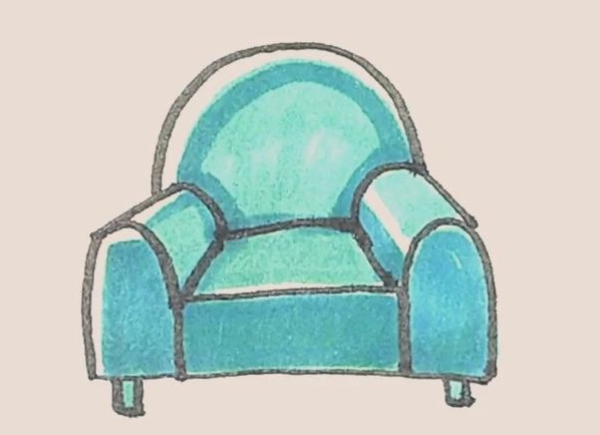 Simple drawing of sofa