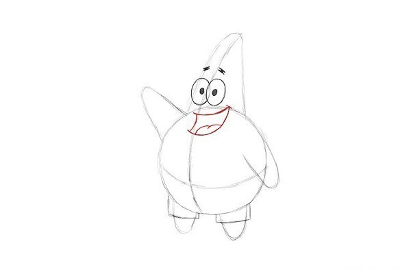 How to draw Patrick Star in simple strokes