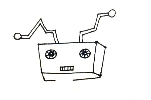 Draw robots with rectangles and triangles, cute and cute!