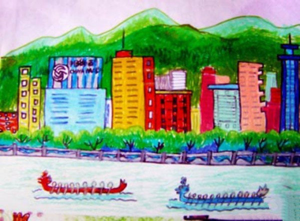 Dragon Boat Festival Childrens Painting-Dragon Boat Competition