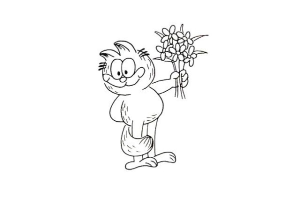 How to draw Garfield cat in simple strokes