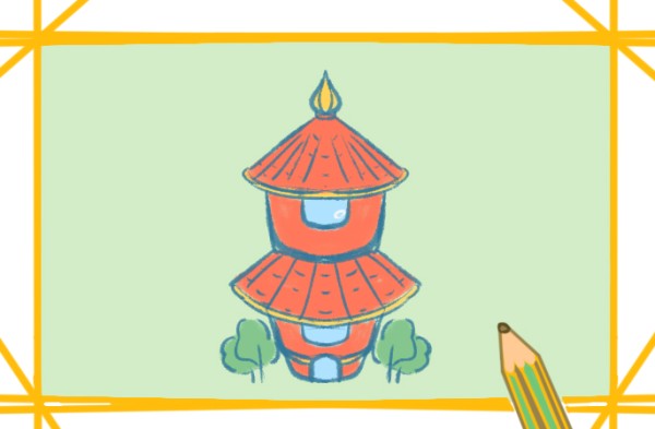 How to draw a beautiful pagoda