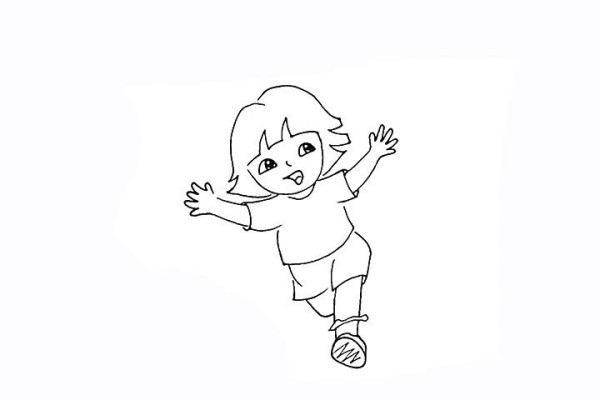 How to draw Running Dora