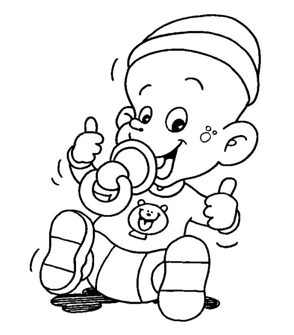 Simple drawing of child drinking milk