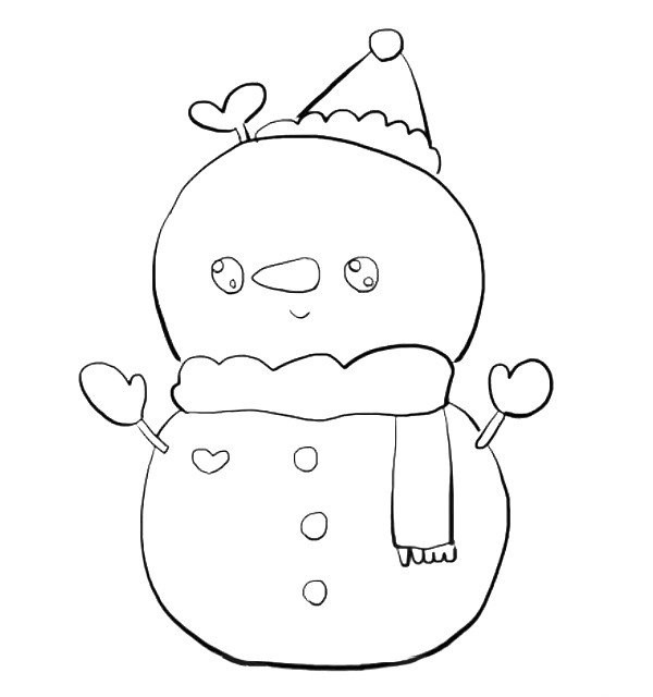 How to draw a cute Christmas snowman