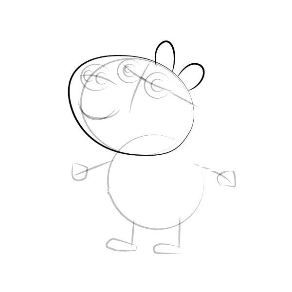 Peppa Pig and Pony Pedro Simple Drawing