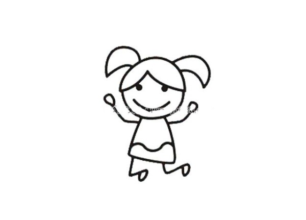 Four super simple simple drawing pictures of little girls