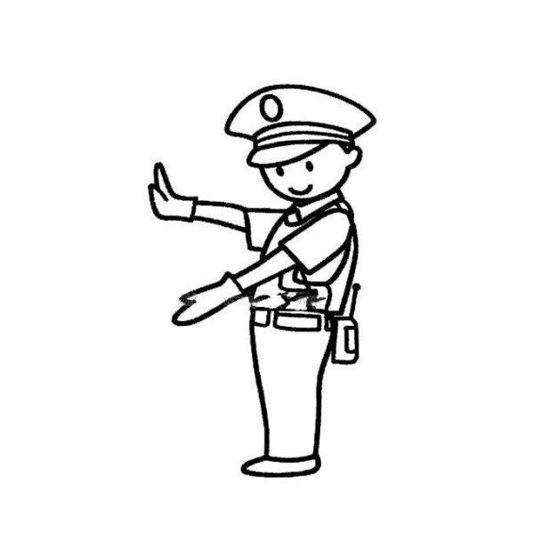 Traffic police simple drawing pictures