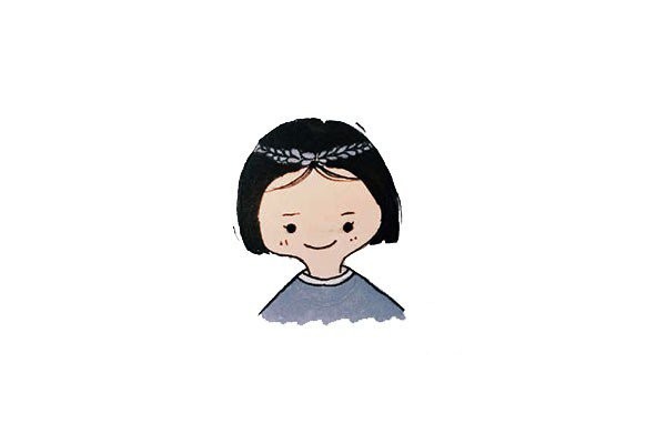 Short hair girl avatar simple drawing picture