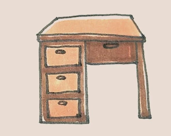 Simple drawing of desk