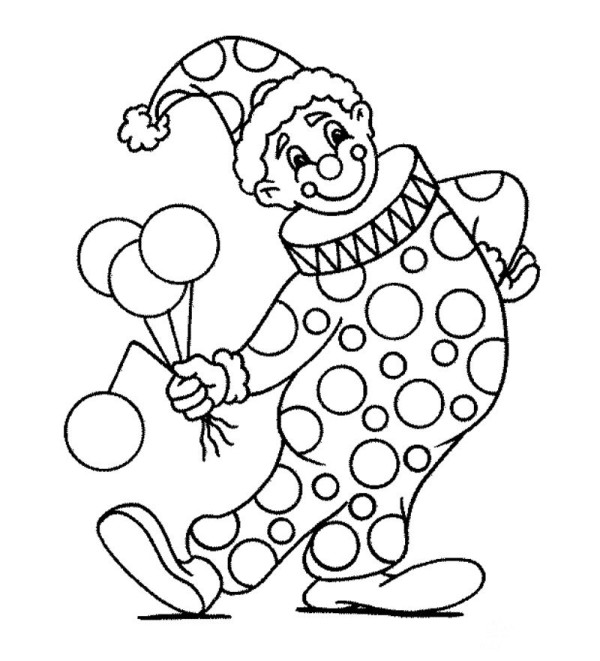 Childrens simple drawing clown